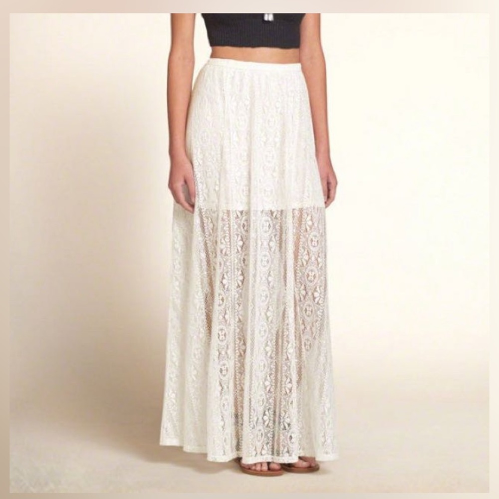 BNWT hollister lace maxi skirt boho festival